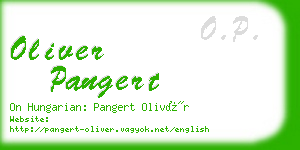 oliver pangert business card